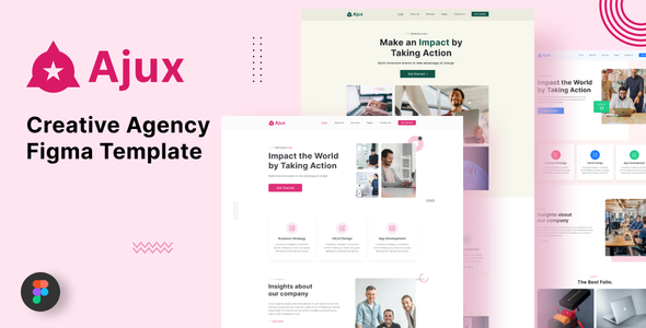 Product preview supplied for Ajux Creative Agency Figma template