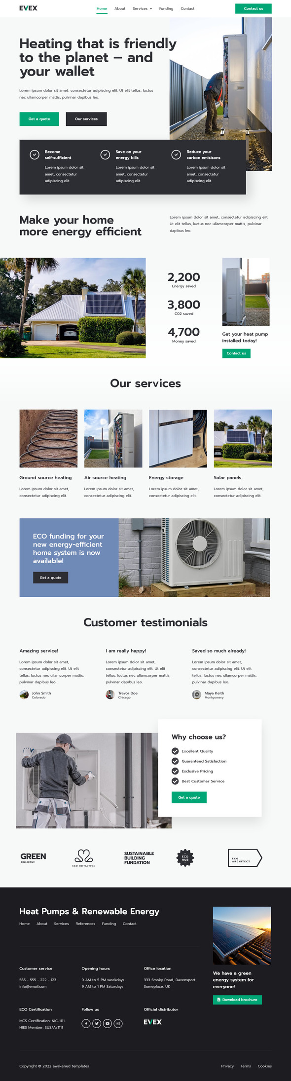 Evex - Heat Pumps & Renewable Energy Elementor Template Kit