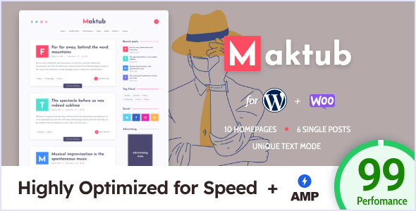 Maktub - Minimal & Lightweight Blog for WordPress listing image