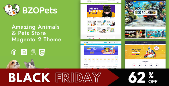 BzoPets - eCommerce Animals & Pets Store Magento 2 Theme