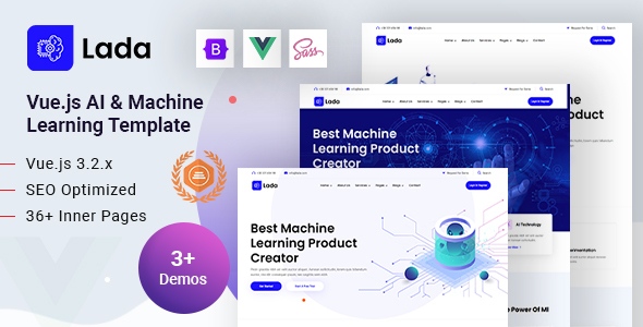 Lada - Vue.js Machine Learning & AI Startup Template listing image