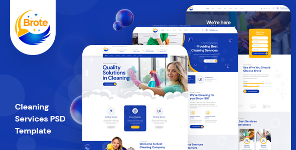 Preview image for Brote - Cleaning Services PSD Template