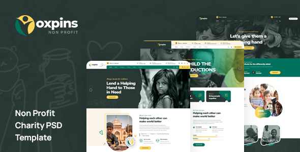 Oxpins - Non Profit Charity PSD Template