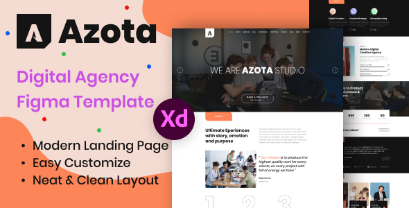 Azota - Creative Agency XD Template - Digital Agency One Page
