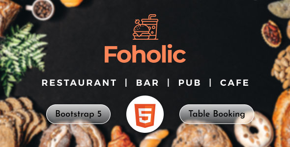 Restaurant & Cafe Template - Foholic Food product preview