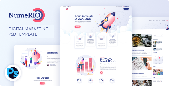 Numerio - Digital Marketing PSD UI Template