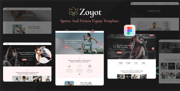 Preview image for Zoyot - Sports and Fitness Figma Template