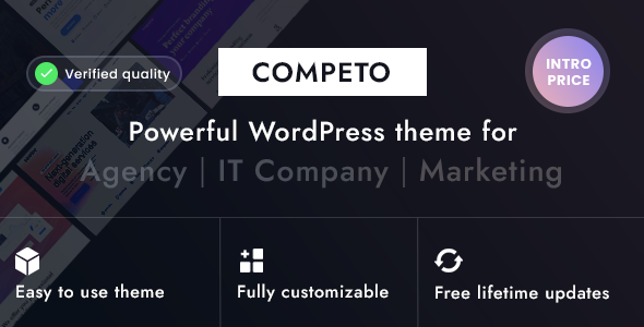 Product preview supplied for Competo - Marketing & Digital agency WordPress theme