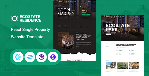 Ecostate - React Single Property Website Template product preview