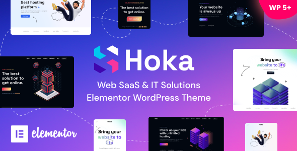 Product preview supplied for Hoka - Web SaaS & Hosting IT Solutions WordPress Theme