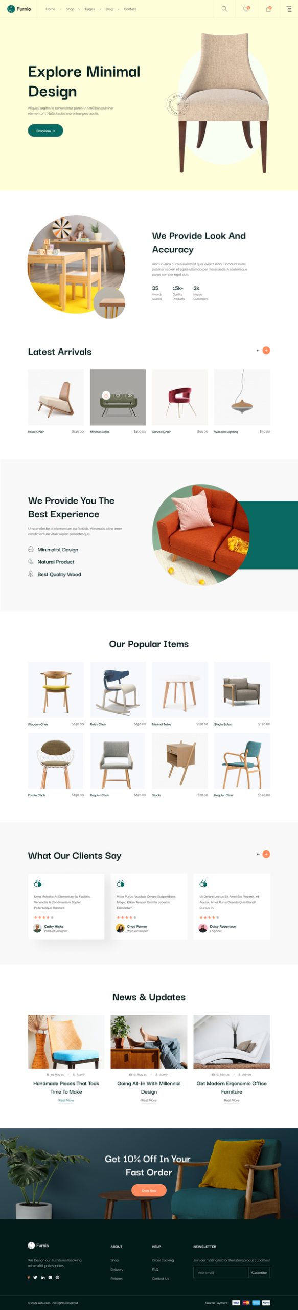 Furio – Online Furniture Store Elementor Pro Template Kit