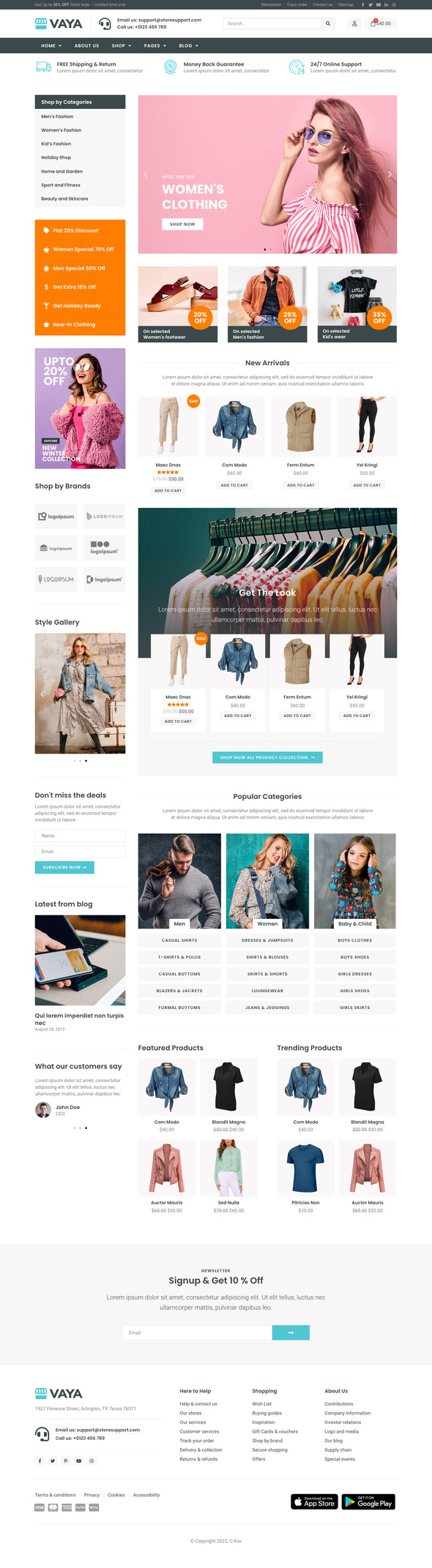 Vaya - E-commerce Elementor Template Kit