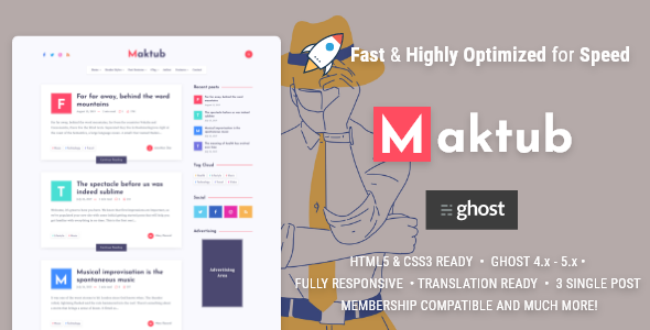 Maktub - Minimal & Lightweight Blog for Ghost