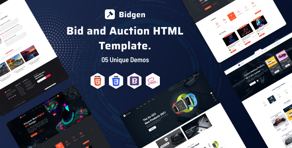 Preview image for Bidgen - Multivendor Bidding HTML Template