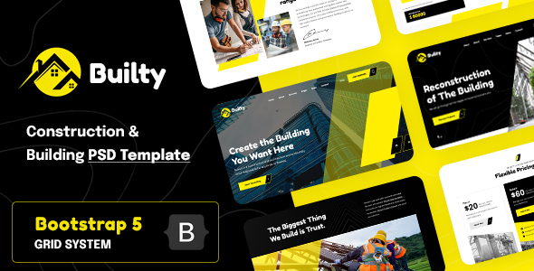 Product preview supplied for Builty | Construction & Building PSD Template