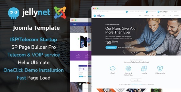 JellyNet - ISP/Telecom Startup Joomla 6 Template