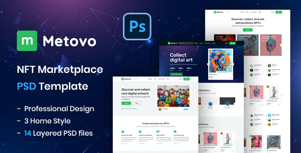Metovo - NFT Marketplace PSD Template