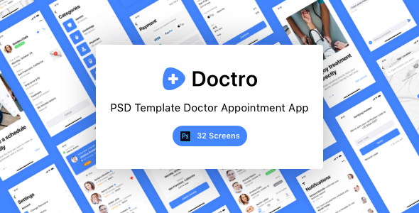Doctro - PSD Template Doctor Appointment App