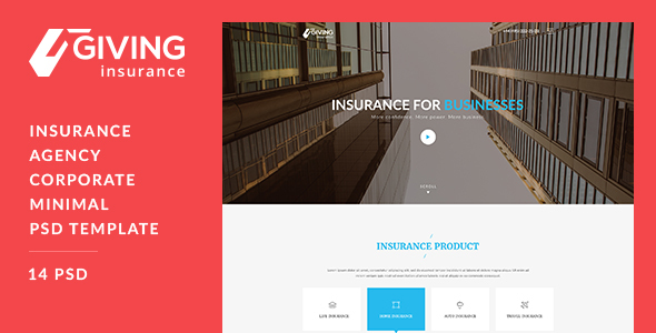 Insurance PSD Template