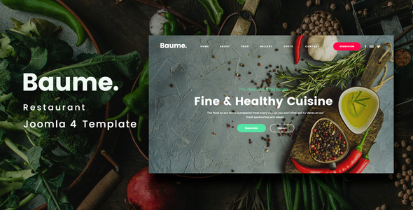 Baume - Restaurant Joomla 6 Template
