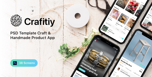 Crafitiy - PSD Template Craft & Handmade Product App product preview