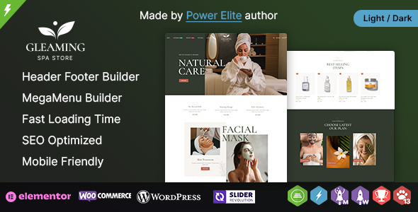 Preview image for Gleaming WP - Spa and Beauty Elementor WooCommerce Theme