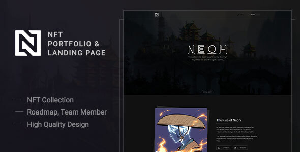 Neoh - NFT Portfolio and Landing Page React Nextjs Template product preview