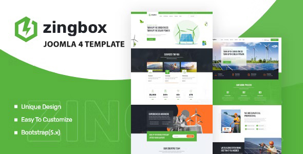 Zingbox – Wind & Solar Energy Joomla 6 Template
