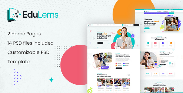 Edulerns - Online Courses & Education PSD Template listing image