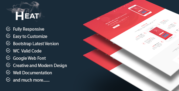 Heat - Responsive HTML5 App Landing Template