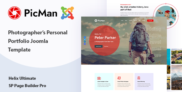 PicMan - Photographer Personal Portfolio Joomla 6 Template