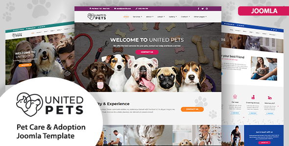 United Pets - Pet Care & Adoption Joomla 6 Template