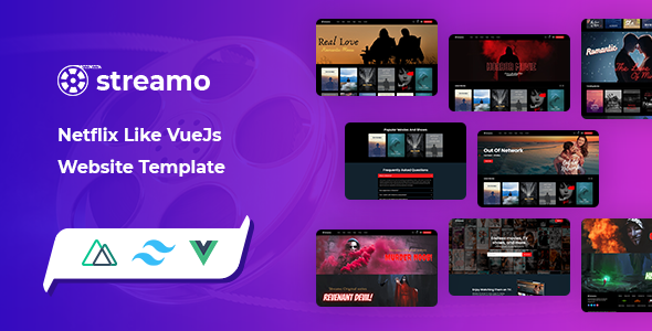Streamo - Netflix Like VueJs Website Template