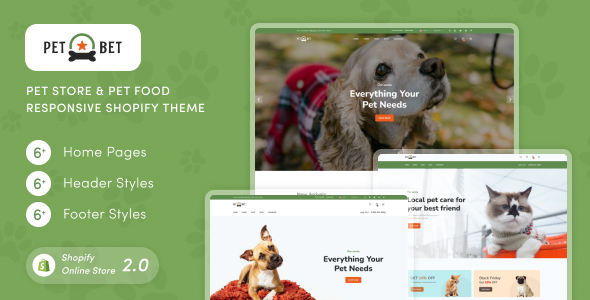 PetBest - Pet Store & Pet Food Responsive Shopify Theme listing image