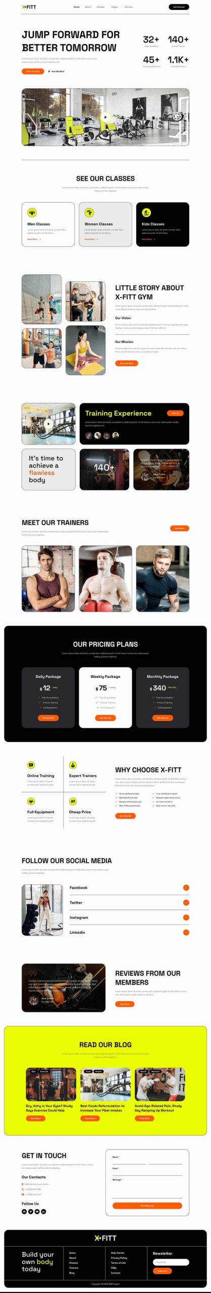 X-Fitt - Personal Trainer & Gym Elementor Template Kit