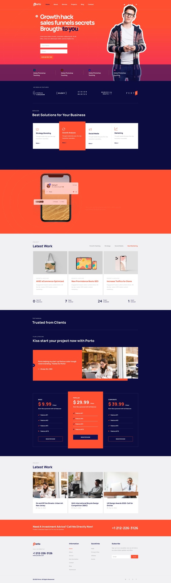 Porto CV - Portfolio Personal Elementor Pro Template Kit
