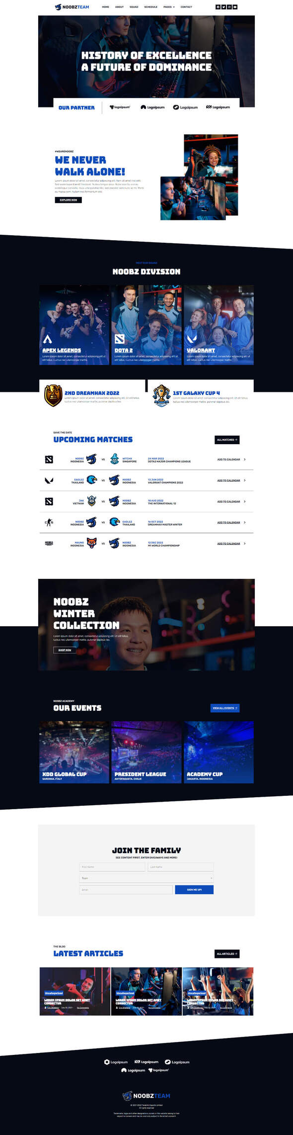 Noobz - E-sports Elementor Template Kit listing image