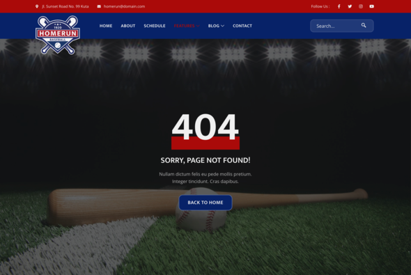 Homerun – Baseball Team & Sports Club Elementor Template Kit