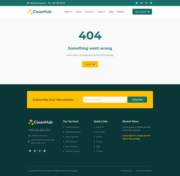 CleanHub - Cleaning Service Elementor Template Kit