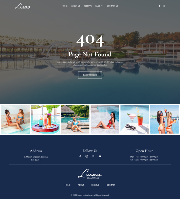 Lucan – Beach Club & Lounge Bar Elementor Template Kit