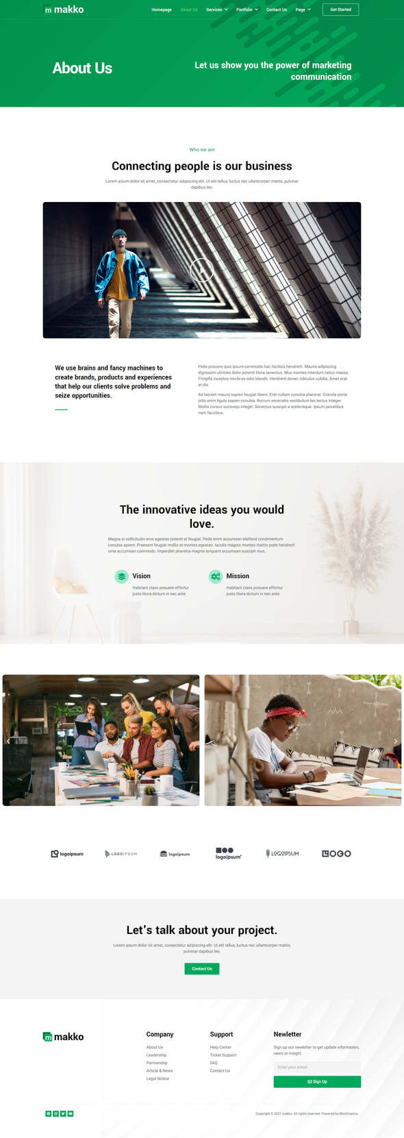 Makko - Digital Agency Elementor Pro Full Site Template Kit