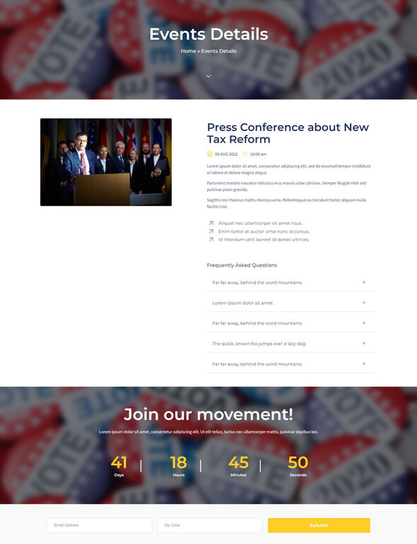NPoliticia - Political Election Campaign Elementor Template Kit