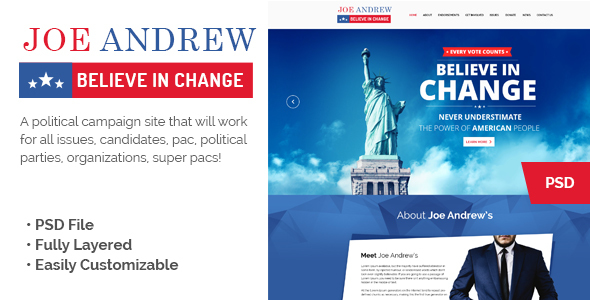 JOE Political Campaign Landing Page