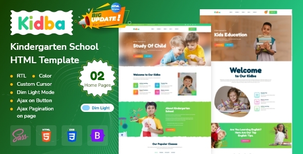 Kidba – Kids Education & Online School HTML Template