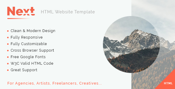Next - Multipurpose HTML5 Template product preview