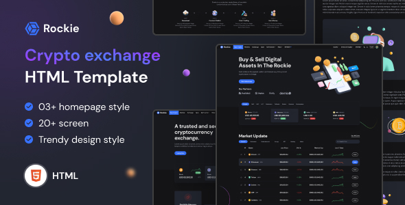 Product preview supplied for Rockie - Crypto Exchange HTML Template