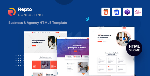 Repto - Business & Agency Consulting HTML5 Template listing image