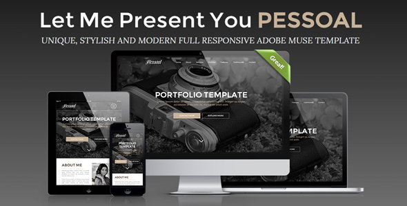 Pessoal - Full Responsive Portfolio Muse Template. v1.1