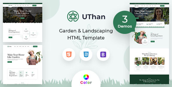 Uthan - Landscaping Gardening HTML Template