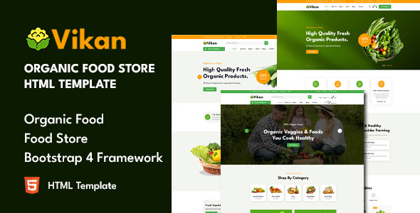 Vikan - Organic Food Store HTML Template product preview